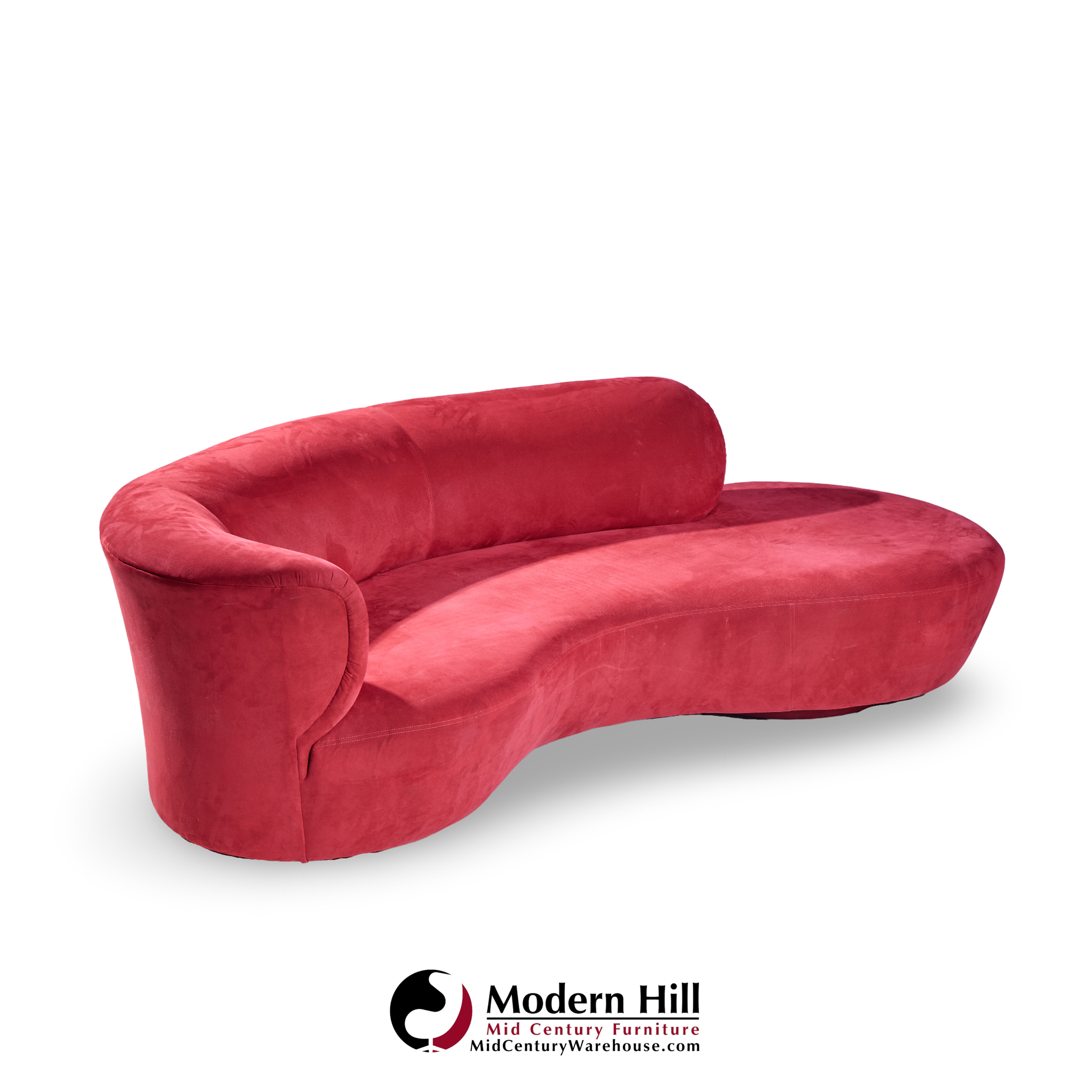 Vladimir Kagan for Directional Mid Century Cloud Suede Sculpted Sofa