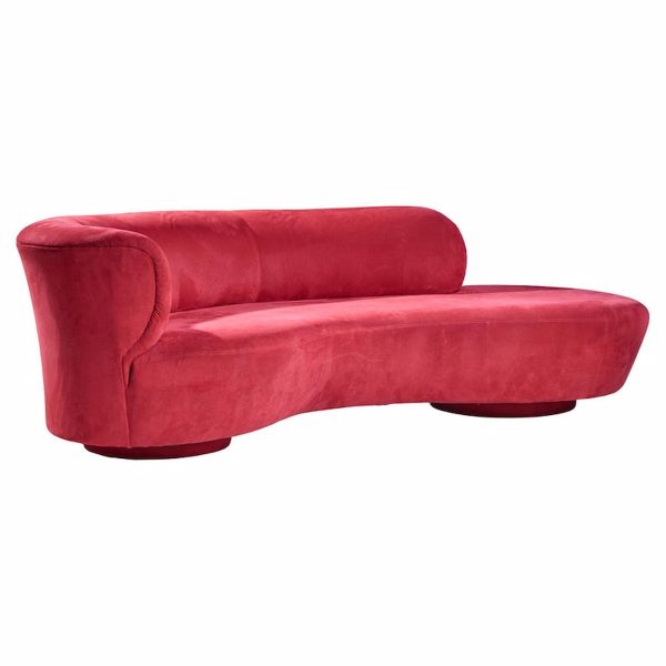 Vladimir Kagan for Directional Mid Century Cloud Suede Sculpted Sofa
