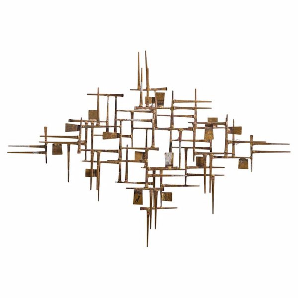 William Bowie Mid Century Abstract Nail Wall Sculpture