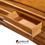 Young Manufacturing Mid Century Walnut Curved Lowboy Dresser