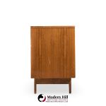 Young Manufacturing Mid Century Walnut Curved Lowboy Dresser