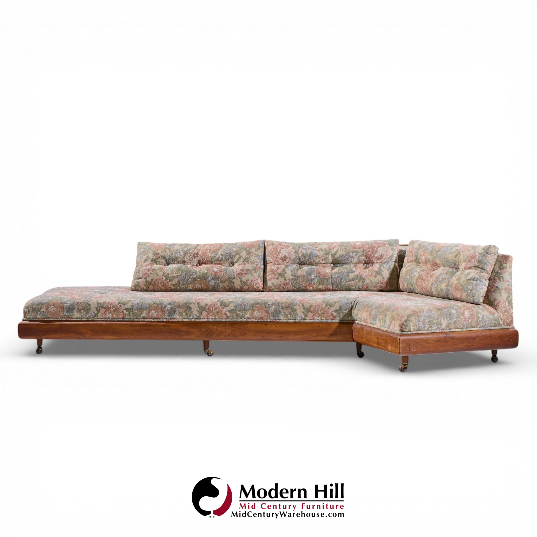 Adrian Pearsall for Craft Associates 2300-s Mid Century Walnut Boomerang Sofa