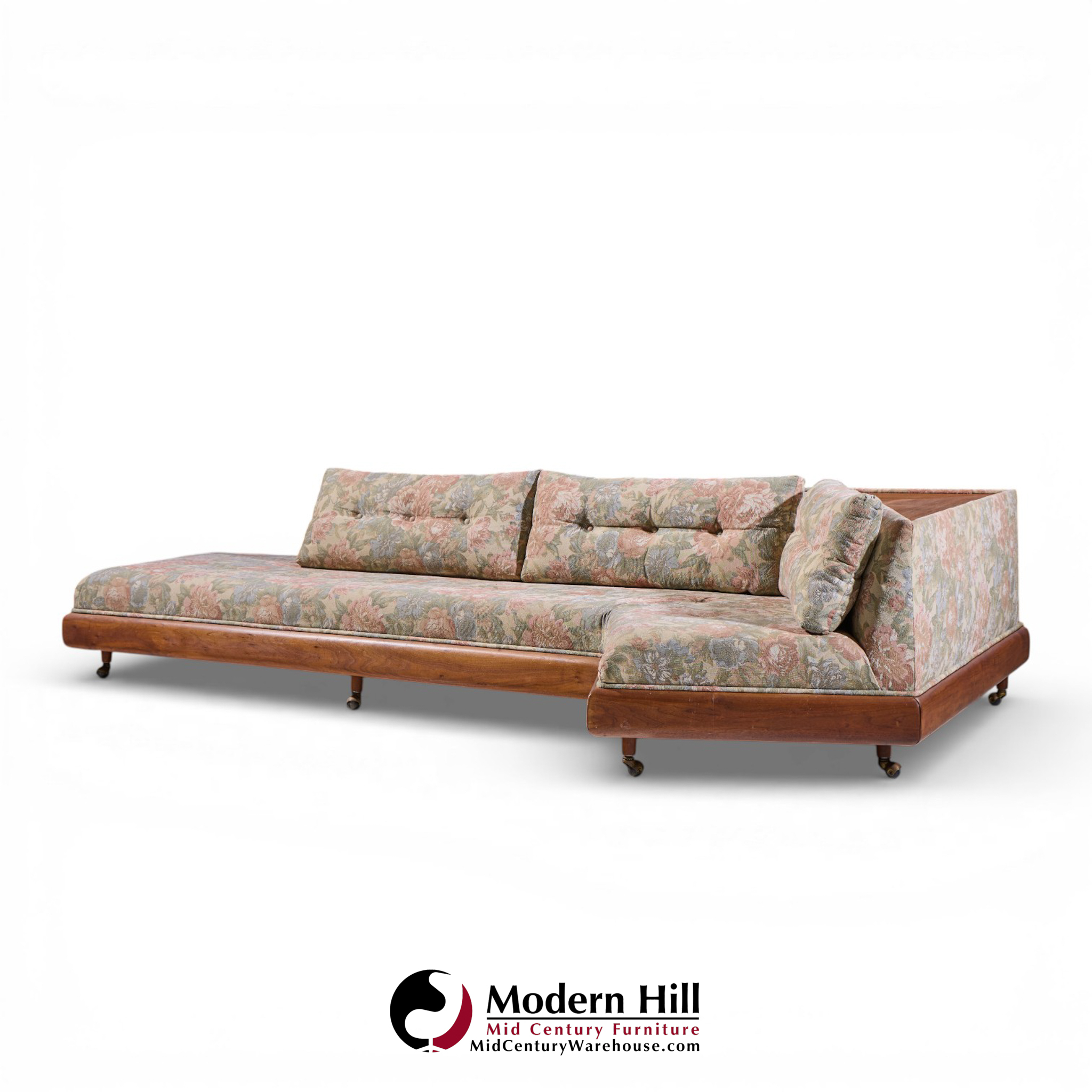 Adrian Pearsall for Craft Associates 2300-s Mid Century Walnut Boomerang Sofa