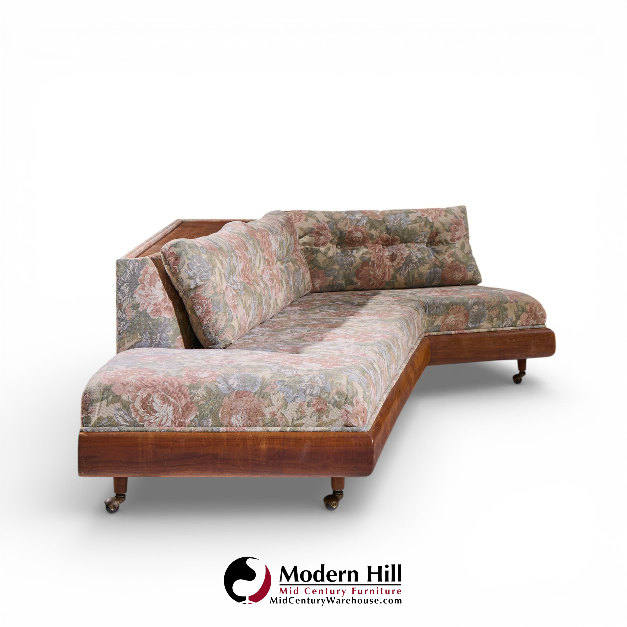 Adrian Pearsall for Craft Associates 2300-s Mid Century Walnut Boomerang Sofa