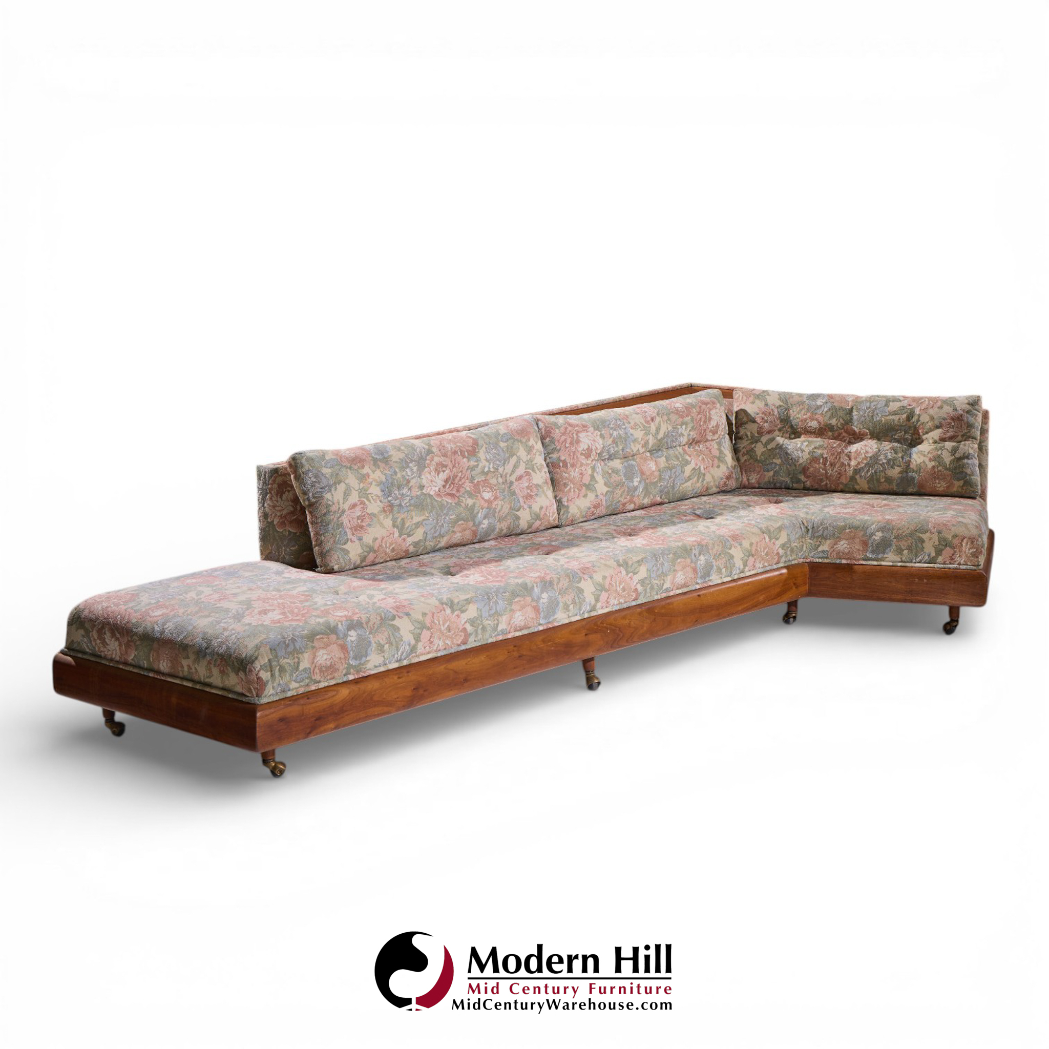 Adrian Pearsall for Craft Associates 2300-s Mid Century Walnut Boomerang Sofa