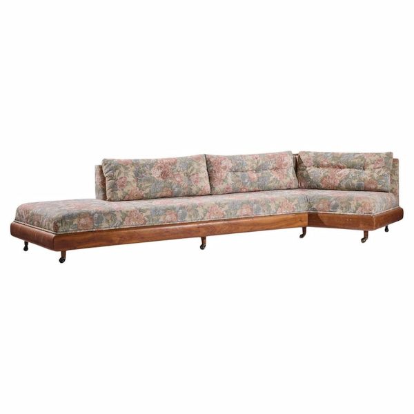 Adrian Pearsall for Craft Associates 2300-s Mid Century Walnut Boomerang Sofa