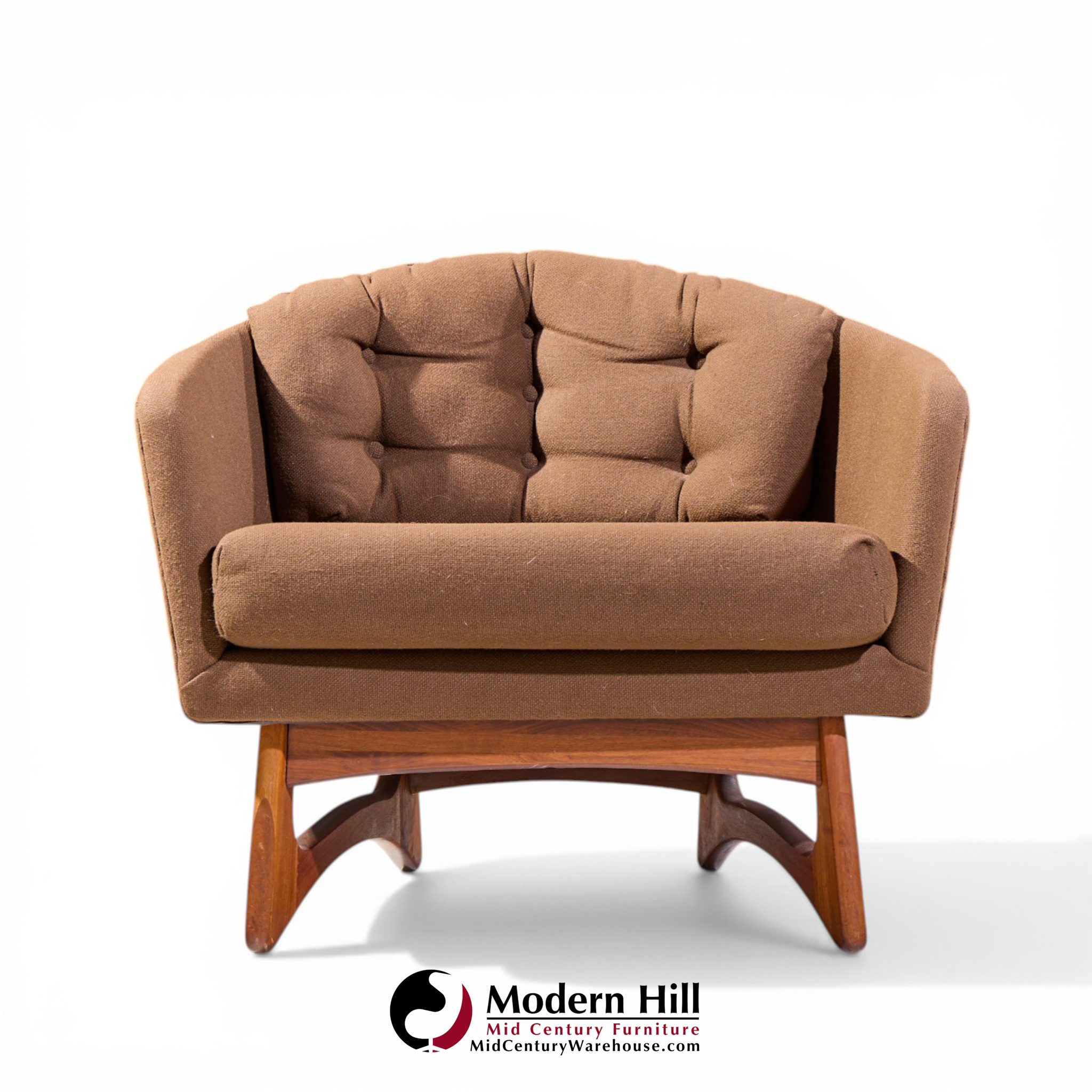 Adrian Pearsall for Craft Associates Mid Century Barrel Lounge Chairs - Pair