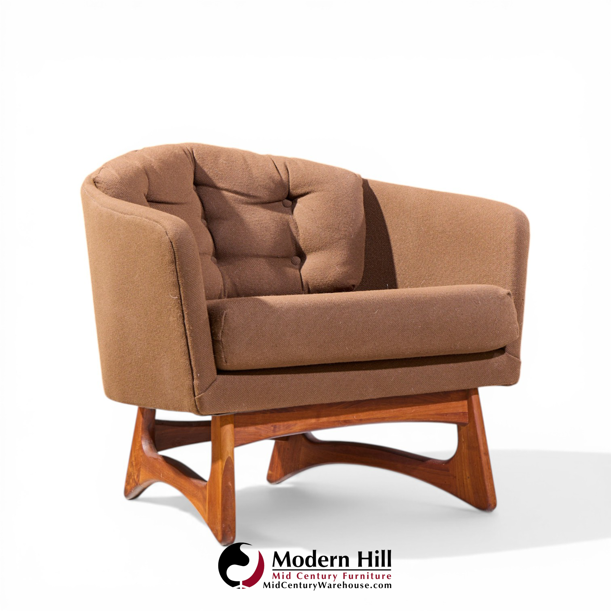 Adrian Pearsall for Craft Associates Mid Century Barrel Lounge Chairs - Pair