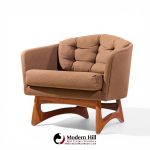 Adrian Pearsall for Craft Associates Mid Century Barrel Lounge Chairs - Pair