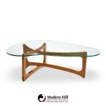 Adrian Pearsall for Craft Associates Mid Century Walnut and Glass Coffee Table