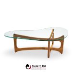 Adrian Pearsall for Craft Associates Mid Century Walnut and Glass Coffee Table