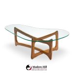 Adrian Pearsall for Craft Associates Mid Century Walnut and Glass Coffee Table