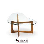 Adrian Pearsall for Craft Associates Mid Century Walnut and Glass Coffee Table