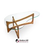 Adrian Pearsall for Craft Associates Mid Century Walnut and Glass Coffee Table