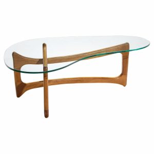 Adrian Pearsall for Craft Associates Mid Century Walnut and Glass Coffee Table