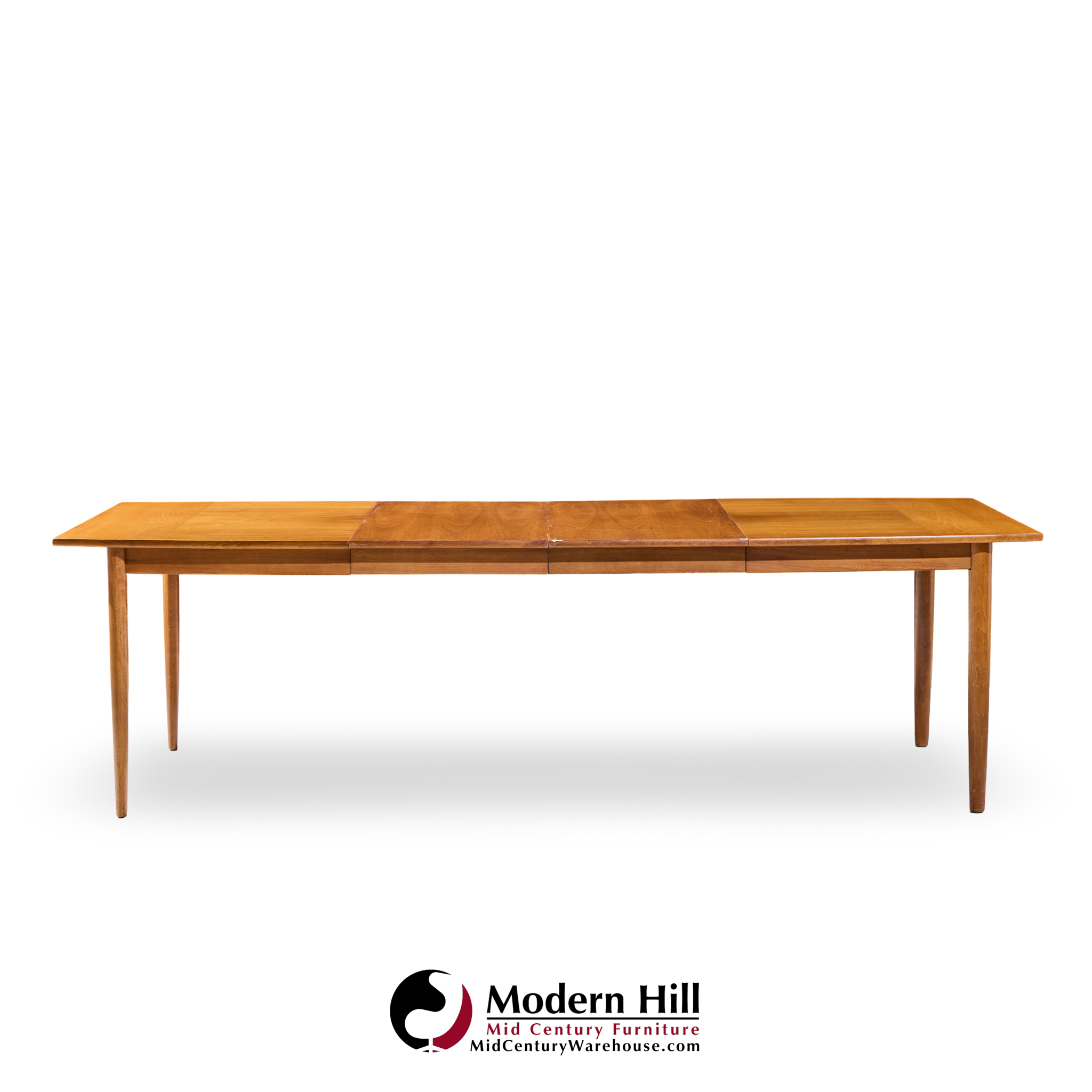 Barney Flagg for Drexel Parallel Mid Century Walnut Expanding Dining Table with 2 Leaves