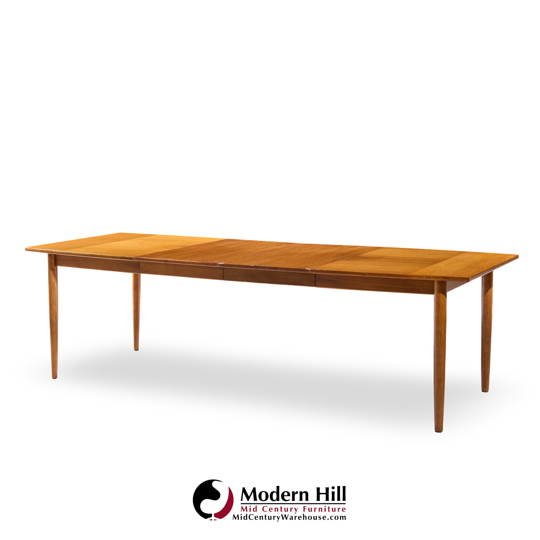 Barney Flagg for Drexel Parallel Mid Century Walnut Expanding Dining Table with 2 Leaves