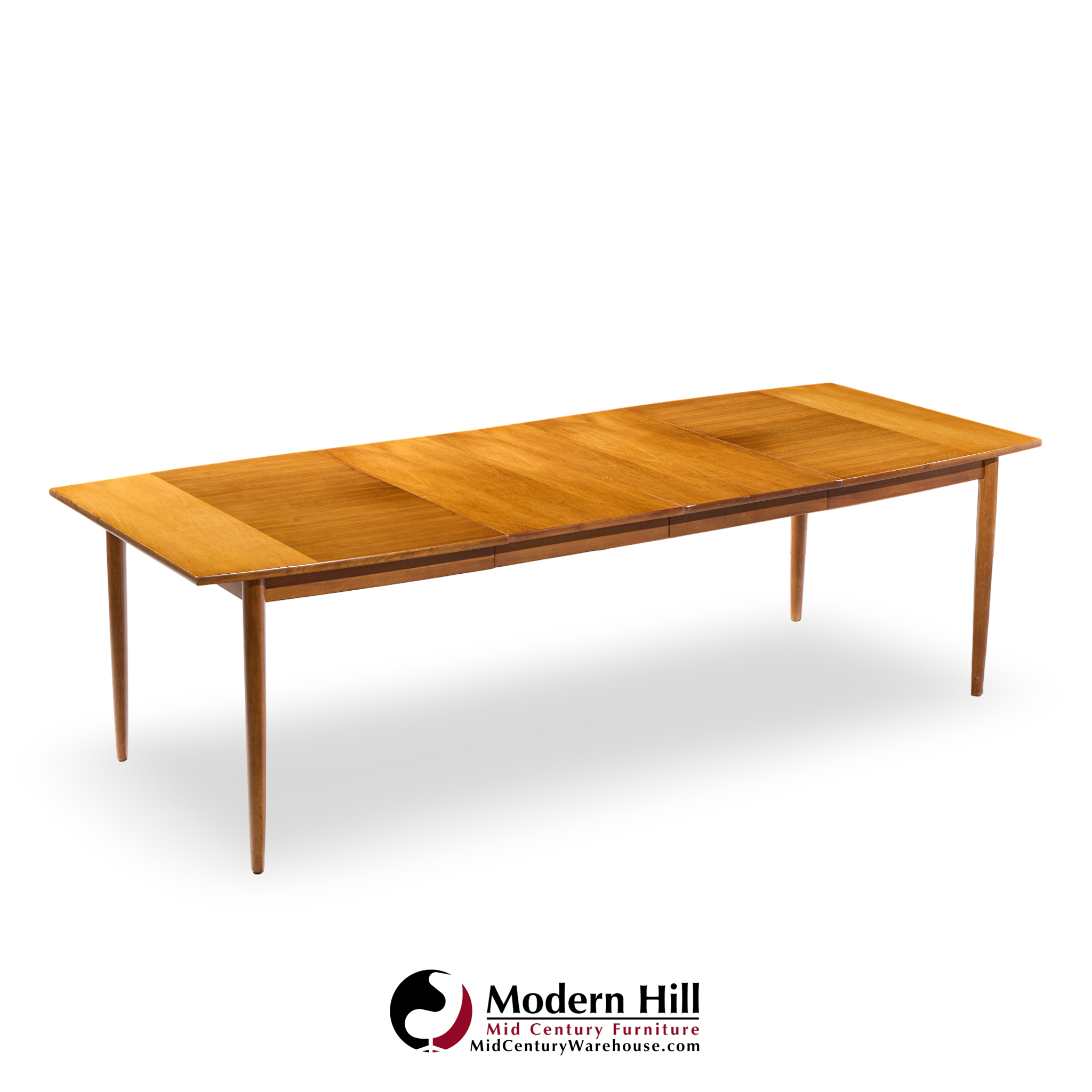 Barney Flagg for Drexel Parallel Mid Century Walnut Expanding Dining Table with 2 Leaves