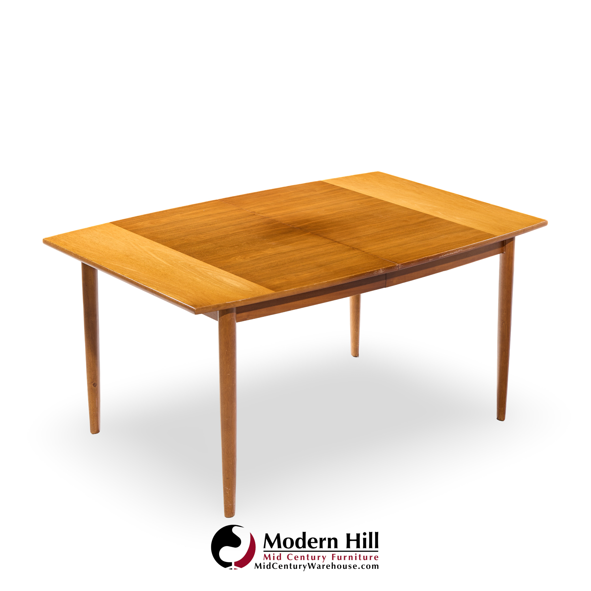 Barney Flagg for Drexel Parallel Mid Century Walnut Expanding Dining Table with 2 Leaves