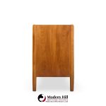 Barney Flagg for Drexel Parallel Mid Century Walnut and Cane Credenza and Hutch