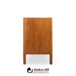 Barney Flagg for Drexel Parallel Mid Century Walnut and Cane Credenza and Hutch