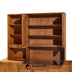 Barney Flagg for Drexel Parallel Mid Century Walnut and Cane Credenza and Hutch