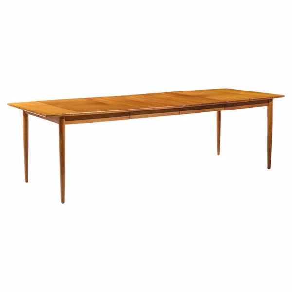 Barney Flagg for Drexel Parallel Mid Century Walnut Expanding Dining Table with 2 Leaves