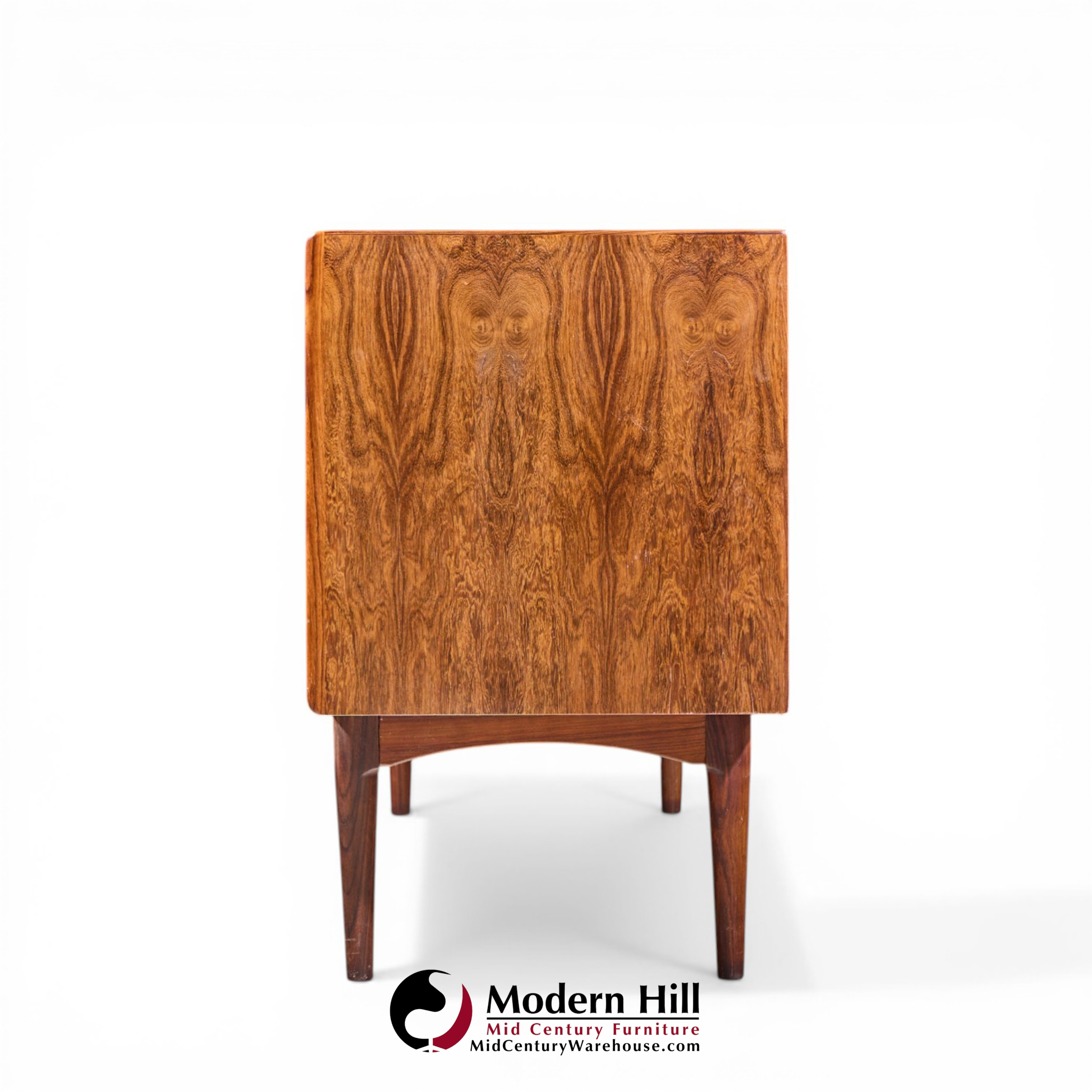 Bernhard Pedersen Mid Century Danish Rosewood Tambour Door Credenza and Hutch