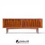 Bernhard Pedersen Mid Century Danish Rosewood Tambour Door Credenza and Hutch