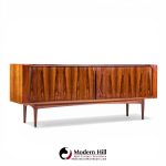 Bernhard Pedersen Mid Century Danish Rosewood Tambour Door Credenza and Hutch