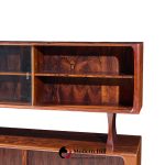Bernhard Pedersen Mid Century Danish Rosewood Tambour Door Credenza with Hutch