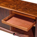 Bernhard Pedersen Mid Century Danish Rosewood Tambour Door Credenza with Hutch