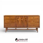 broyhill brasilia mid century walnut 9 drawer lowboy dresser