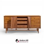 broyhill brasilia mid century walnut 9 drawer lowboy dresser