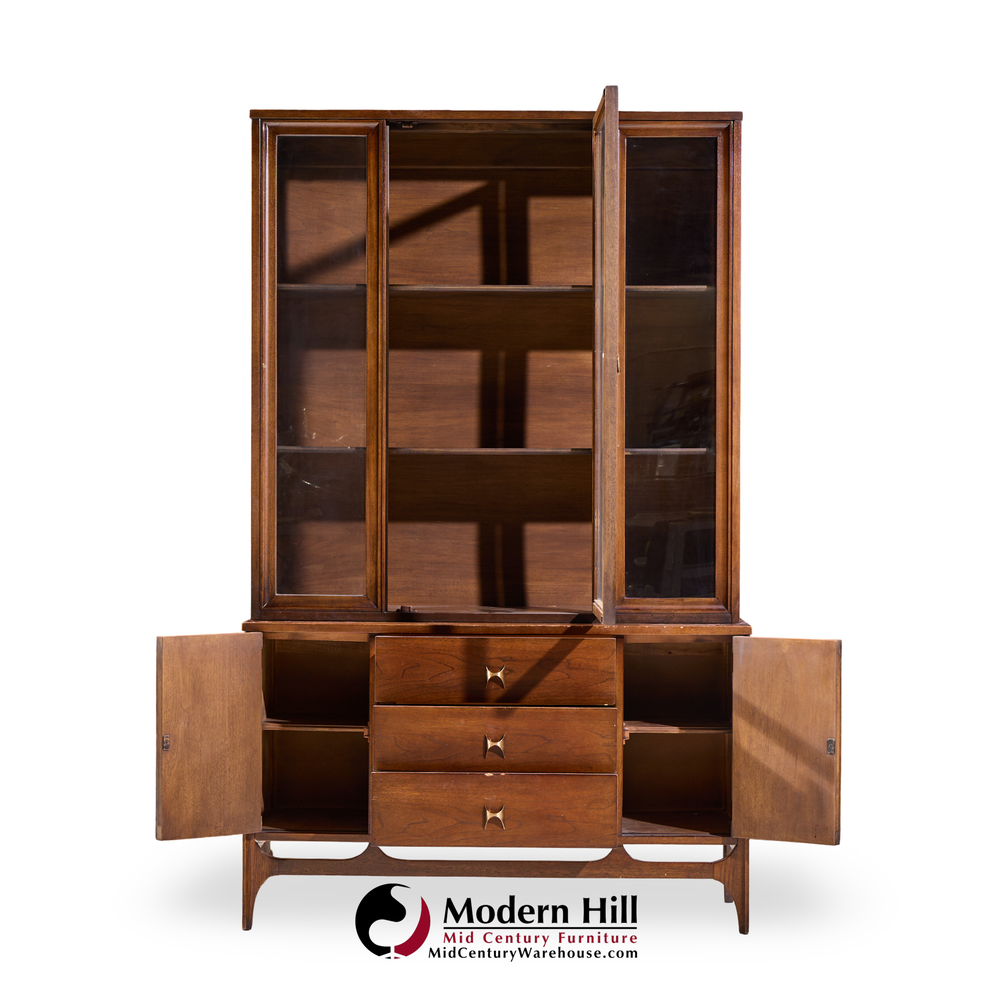 Broyhill Brasilia Mid Century Walnut China Cabinet