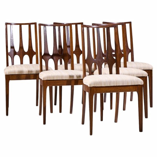 Broyhill Brasilia Mid Century Walnut Dining Chairs - Set of 6