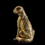 Carlos Del Conde Mid Century Welded Brass Leopard Cat Signed Sculpture