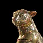 Carlos Del Conde Mid Century Welded Brass Leopard Cat Signed Sculpture