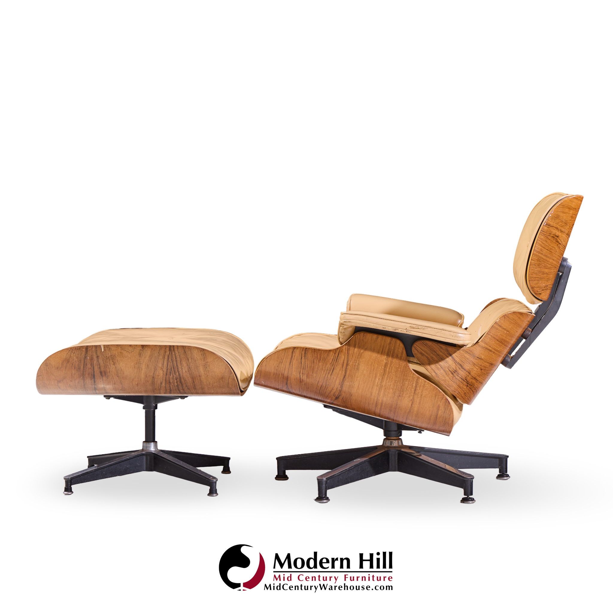 Charles and Ray Eames for Herman Miller Mid Century Rosewood Eames Chair and Ottoman