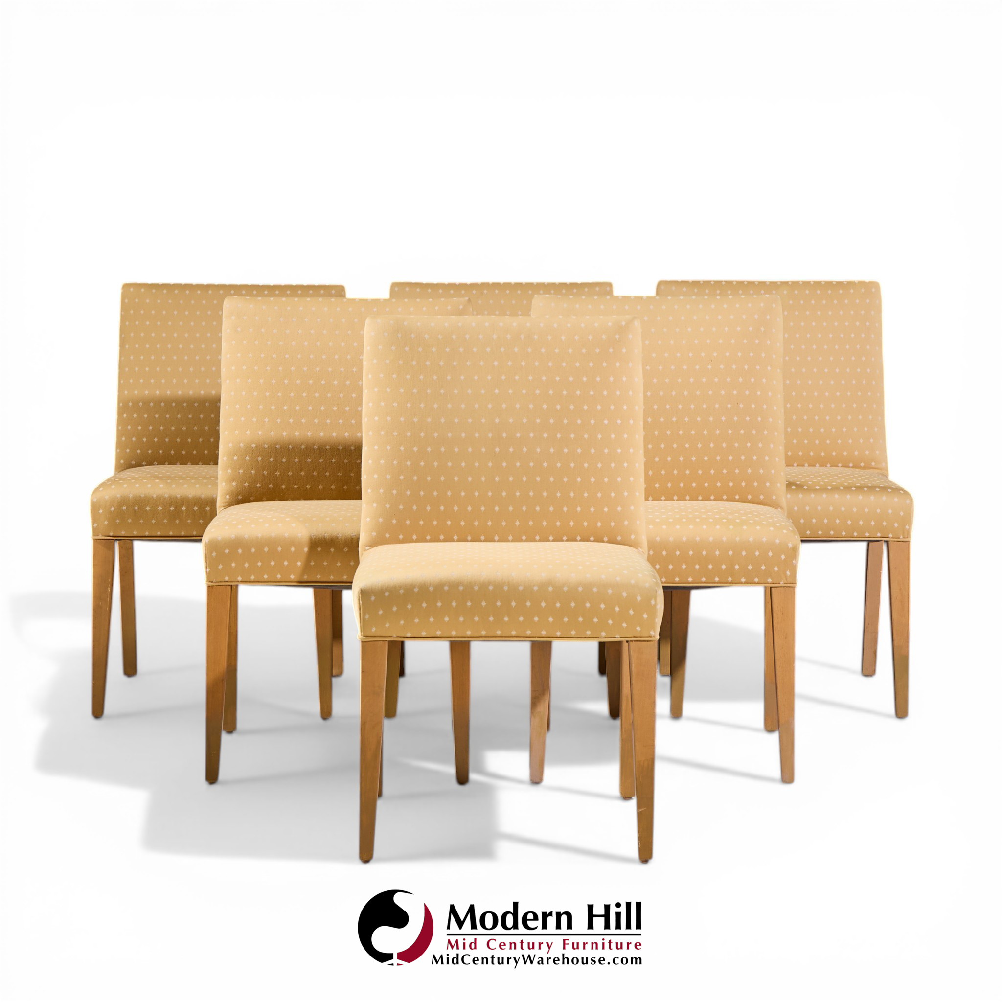 Edward Wormley for Dunbar Mid Century Bleached Mahogany Dining Chairs - Set of 6