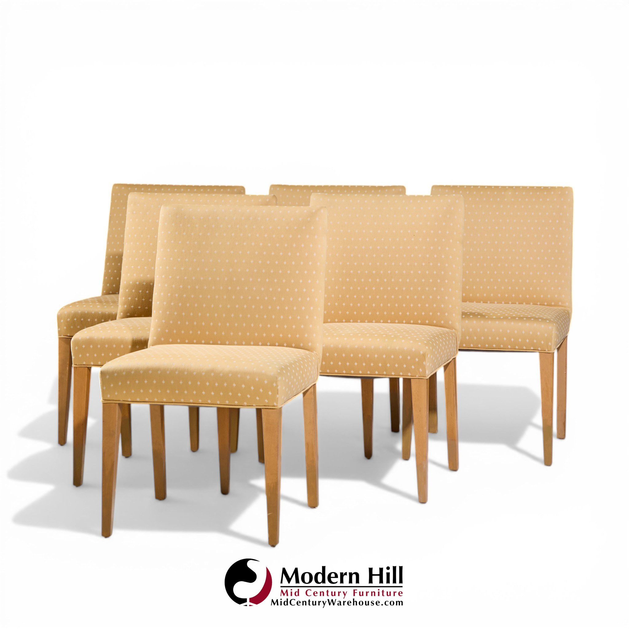 Edward Wormley for Dunbar Mid Century Bleached Mahogany Dining Chairs - Set of 6