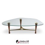 edward wormley for dunbar model 5309 mid century brass and rosewood coffee table