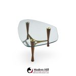 edward wormley for dunbar model 5309 mid century brass and rosewood coffee table