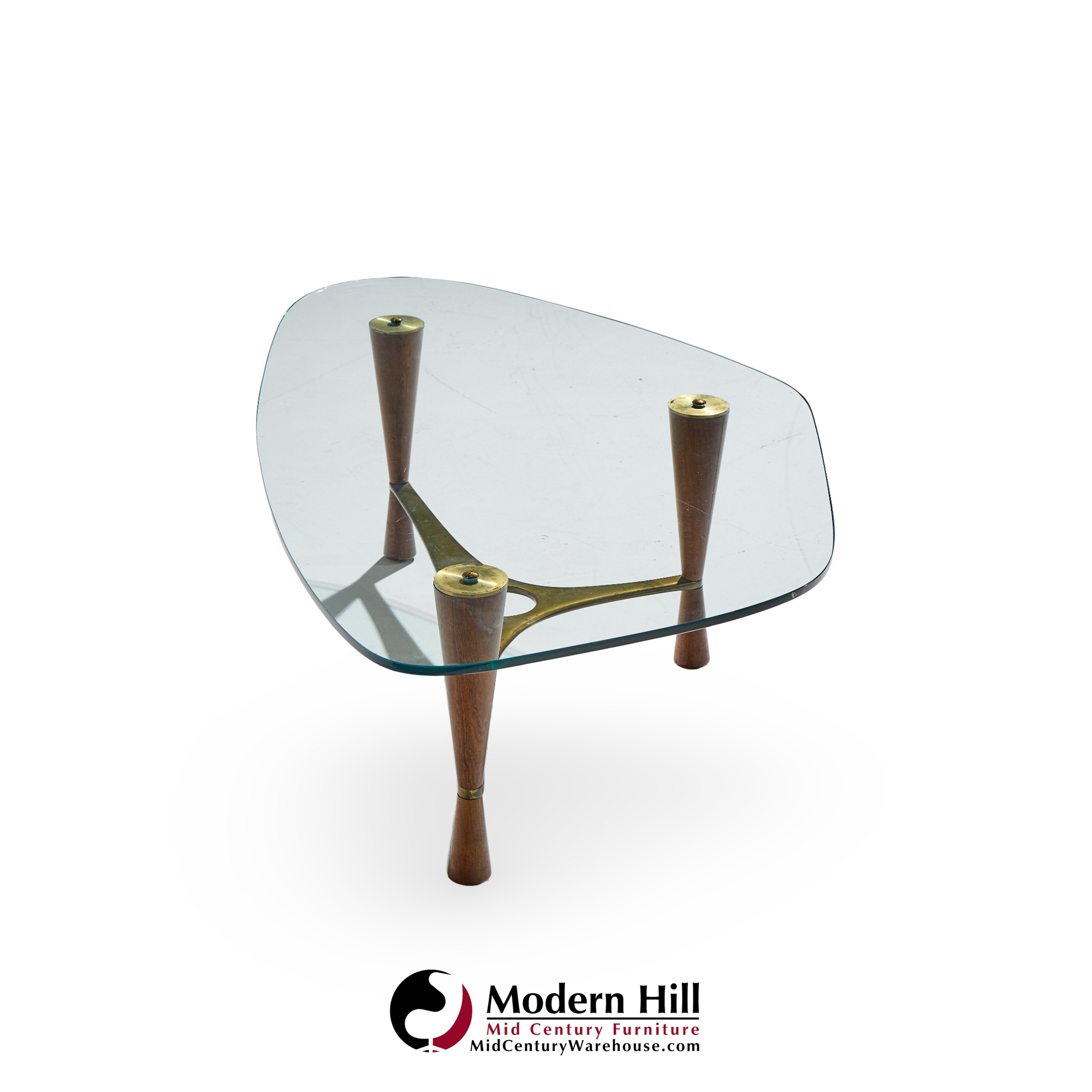 edward wormley for dunbar model 5309 mid century brass and rosewood coffee table