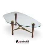 edward wormley for dunbar model 5309 mid century brass and rosewood coffee table