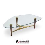 edward wormley for dunbar model 5309 mid century brass and rosewood coffee table