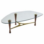 edward wormley for dunbar model 5309 mid century brass and rosewood coffee table