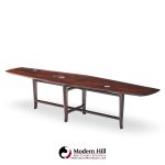 Edward Wormley for Dunbar Model 5632 Mid Century Walnut and Mahogany with Natzler Tiles Coffee Table
