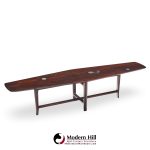 Edward Wormley for Dunbar Model 5632 Mid Century Walnut and Mahogany with Natzler Tiles Coffee Table