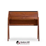 Egon Østergaard Style Danish Teak Tambour Door Roll Top Desk